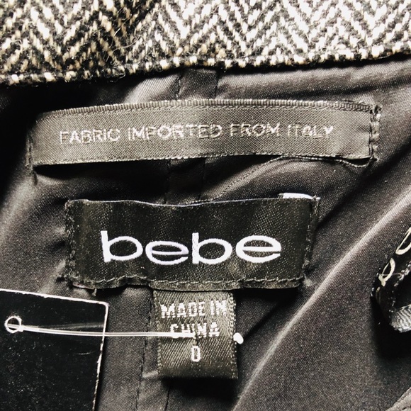 🆕 bebe Leather Tweed Bustier Strapless Dress sz 0 - Picture 4 of 5